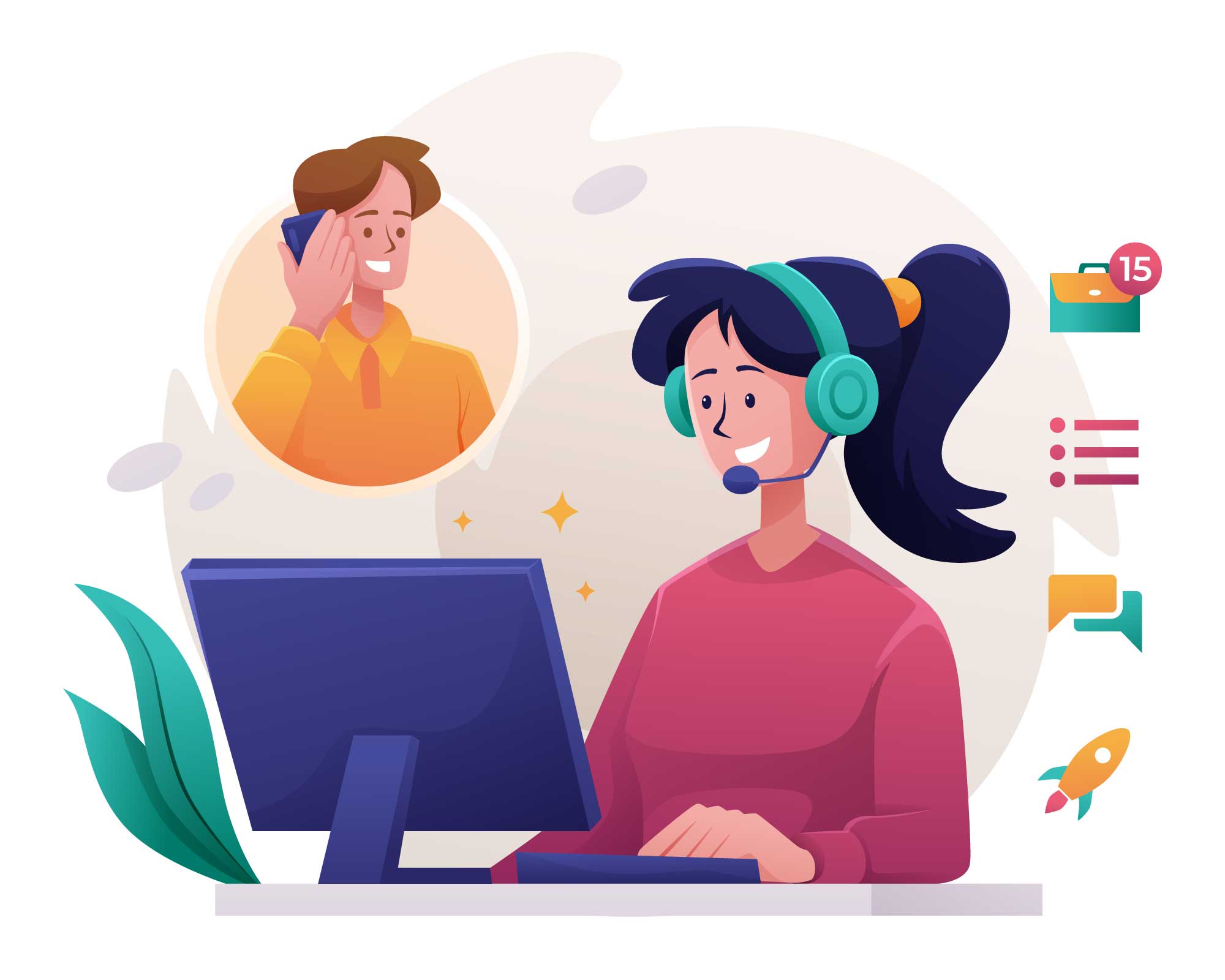 Customer Service Illustration